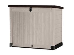 Keter Sio Pro -Cobertizo de jardín Exterior, Capacidad 1200L, Color Beige/Marrón, 145,5 x 82 x 123 cm