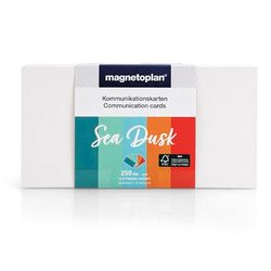 Zestaw kart komunikacyjnych magnetoplan "Sea Dusk", 20 x 10 cm, czyste karty indeksowe w 5 pastelowych kolorach, 120 g/m², 250 sztuk z papieru FSC, opakowanie bez plastiku