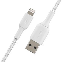BELKIN Câble USB A - Lightning à Gaine tressée/ 1M Blanc