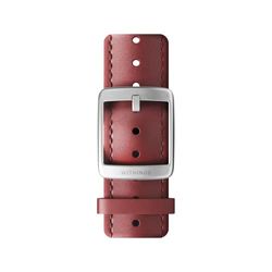 WITHINGS - Premium lederen polsband voor ScanWatch, Steel HR, Steel HR Sport, Move ECG, Move en Steel, Leer Zilver Gebogen - Bordeaux, 20mm, Klassiek