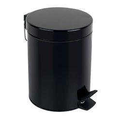 Spirella Cosmetica-emmer Sydney zwart vuilnisemmer pedaalemmer afvalemmer - 3 liter - met uitneembare binnenemmer