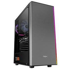 Caja ATX con 2 USB 2.0, 1 USB 3.0, Audio, luz ARGB Frontal, Ventilador Trasero de 12 cm y Capacidad gráfica de hasta 330 mm, Ideal para Gaming.