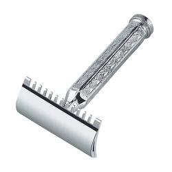 Dovo Safety Razors 42C Short Handle With 1 Sample Blade Chromeplated, Open Tooth Comb In Box