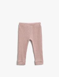 Koton Baby Girl Ribbed Pocket Detail Leggings, roze (274), 9-12 Maanden