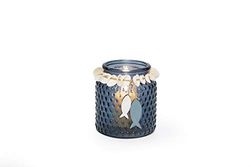 Excelsa Candle Holder, Glass Wood, Azure, Diametro cm 8