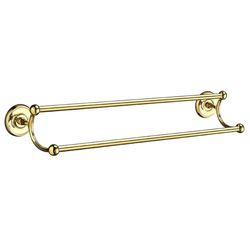 Smedbo, Villa, Binario per Doppio Asciugamano in Ottone lucidato, Colore Oro, 635 mm