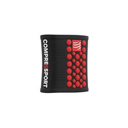 Compressport Sweatband voor heren, zweetband, zwart/rood, eenheidsmaat