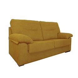 MUEBLIX.COM | Sofa Marcos | Sofa 3 Plazas | Sofas de Salón Modernos | Sofa Confortable | Asientos de Goma Espuma | Sofa de Diseño | Color Ocre