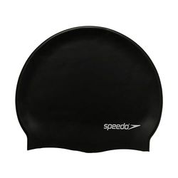 Speedo Unissexo Flat silicone Swim Cap | Hair Protect, Black, One Size