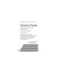 Sinaire Forte 60 Compresse, Integratore Alimentare Prevenire la Produzione di Gas Intestinale, la Digestione di Cereali, Legumi, Verdure e Frutta, 60 Compresse Deglutibili