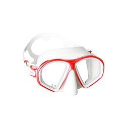 Mares Sealhouette, Maschera da Immersioni Compatta con Ampio Campo Visivo, Adulto, Taglia Unica, Bianco e Rosso