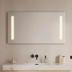 Loevschall Godhavn fyrkantig spegel med belysning | LED-spegel 120 x 65 cm | Badrumsspegel med LED-belysning | justerbar badrumsspegel med belysning