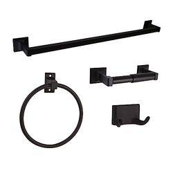 Design House Millbridge - Kit di accessori da bagno, colore: Nero opaco
