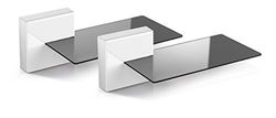 Meliconi Ghost Cube soundbar, wit, kabelafdekkingssysteem met glazen legplank, ideaal voor soundbar