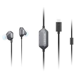 Lenovo Auriculares De Tapón Legion E510 7.1 RGB Gaming. Sonido Envolvente 7.1, Alta Resolución, Puerto USB-C, Micrófono Incluído, Botón LED RGB (Control Volúmen, Play/Pausa, Silenciar) Gris Tormenta