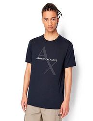 ARMANI EXCHANGE T-shirt Classica In Cotone Con Logo, T-shirt Uomo, Blu, M