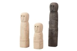 Adda Home Set van 3 decoratieve figuren, terracotta, 5 x 5 x 28, 5 x 5 x 21, 5 x 5 x 16 cm