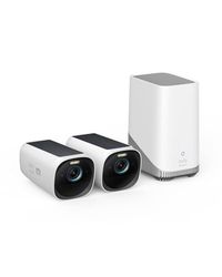 eufy Security eufyCam S330(eufyCam 3), telecamera wi-fi esternoi, telecamera pannello solare, risoluzione 4K, riflettore e visione notturna a colori, Nessun Costo Mensile, Kit di 2 telecamere