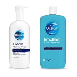 Oilatum Emollient Bath Liquid (1 x 500ml) & Emollient Cream (1 x 500ml), Psoriasis, Eczema and Dry Skin Conditions, Soothing Formula, Hydrating Relief for Itchy Skin, Dermatologist Recommended