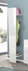 Dmora - Mobile da ingresso Sante, Entratina moderna multifunzione, Armadietto multiuso per atrio, 100% Made in Italy, cm 50x30h200, Bianco lucido laccato