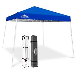 EAGLE PEAK 3 m x 3 m schuine poot pop-up luifeltent, instant buitenluifel, eenvoudige set-up opvouwbare schuilplaats (blauw)