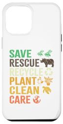 Custodia per iPhone 12 Pro Max Salva pianeta Salvataggio Animali Riciclare Plastica Giornata della Terra 2024