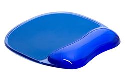 Q-Connect Alfombrilla de ratón ergonómica con Almohadilla de Gel con reposamuñecas/reposamuñecas/para Ordenador y portátil/Azul/Base de Goma Antideslizante