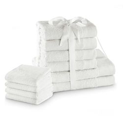 AmeliaHome Amari Lot de 4 Serviettes pour invités 30 x 50 cm, 4 Serviettes 50 x 100 cm et 2 Serviettes de Bain 70 x 140 cm 100% Coton Absorbant de qualité