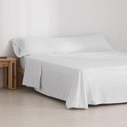 BELUM | Flannel Sheet Set White 90 100% Cotton, Sheet Set Consists of: Top: 160 x 270 cm Fitted Sheet: 90 x 200 cm + 30 cm Bellow. Pillow 45 x 110 cm