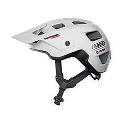 ABUS Casque MTB MoDrop QUIN - casque de vélo intelligent avec Bluetooth®, détection de collision & système d'alarme SOS pour VTT - unisexe - blanc mat, S
