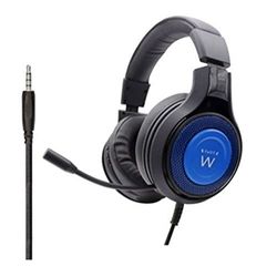 Ewent PL3322|Auriculares para juegos con micrófono flexible|Con conector de 3,5 mm|Con cable con controlador de 50 mm|Largo avo de 1,5 M|Auriculares para juegos para PS4-PS5/Xbox One-Xbox X|Negro,Azul