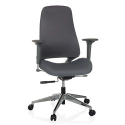 hjh OFFICE Chaise de Bureau Ergonomique HENFIELD G Chaise pivotante avec Dossier Flexible, Assise Creuse avec réglage de la Profondeur d'assise, Tissu Gris