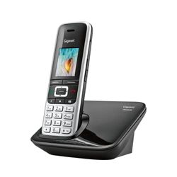 Gigaset Premium 100 - Téléphone sans Fil DECT - Grand écran Couleur TFT - Carnet d'adresses de 500 Contacts - Synchronisation des données par USB, qualité Audio supérieure, Coloris Platine-Noir