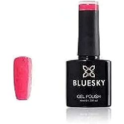 Bluesky Smalto Per Unghie Gel, Pink Glitter, Xk35 Rosa, Neon, Luccichio (Per Lampade Uv E Led) - 10 Ml