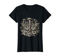 Charm vintage con falena floreale, per ragazze e donne Maglietta