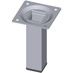 Element System 11101-00015, Pernas para móveis com base para aparafusar, tubo de aço quadrado
