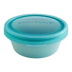 U Konserve Platinum Bento Box van siliconen met dubbele afdichting, lekvrij, onbreekbaar, vaatwasmachinebestendig, plasticvrij, 590 ml (zeeschuim)