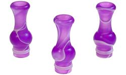 Armerah Vase 510 Drip Tip eCig Mouthpiece Tall/Narrow Acrylic/Marble 3 Pack Purple