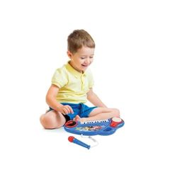 Lexibook, La Patrulla Canina, Piano electrónico para niños con Efectos Luminosos, micrófono, batería, Altavoz Integrado, melodías de demostración, Lector DJ, Azul/Rojo, K704PA