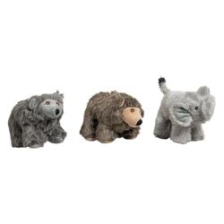 JACK AND VANILLA, Peluches Douces pour Chiens et Chats, Formes d'ours, Grizzly et éléphant, 18 cm, Non Toxiques, idéales pour Le Jeu et Le câlin, Couleur variée