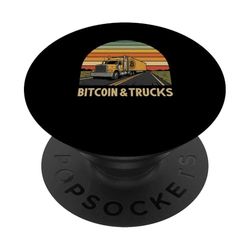 camiones camionero blockchain sats power equipo resistente Bitcoin PopSockets PopGrip Adhesivo