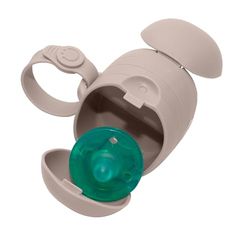 Ubbi On-The-Go dubbele fopspeenhouder, Keep's Baby's Binkies schoon en toegankelijk, draagbaar voor reizen, luiertas accessoire voor pasgeborenen, taupe