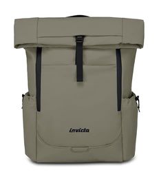 Invicta Invict-Act Fold Work Backpack, Grey, Single Compartment with 15.6" PC Pocket, Water Bottle Pocket and Reinforced Base, Large 32L Backpack for Office and University, for Men and Women, Grey,