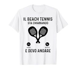 Beach Tennis Divertente Racchettoni Spiaggia Maglietta