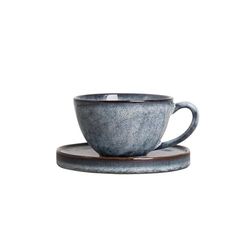 ByON Mug & plate 5228615813 - Tazza con piattino, in porcellana, colore: blu, dimensioni: 13,5 x 11 x 7 cm, diametro: 15,5 x 1,5 cm, capacità: 25 cl, colore: Blu