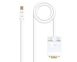 Watio Wave Mini displayport till vga-omvandlare – gör det möjligt att ansluta enheter med mini displayport till en vga-skärm. längd 5 m vit*