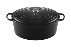 Le Creuset Cocotte Signature en Fonte Émaillée avec Couvercle, 40 cm, Ovale, 13,9 L, 10,025 kg, Noir Mat, 21178400000430