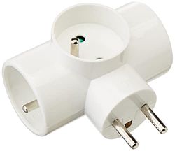 Debflex 714410 - Tomada de corrente tripla (2P+T, 16 A), cor branca