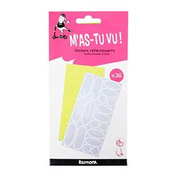 RayMOND - Strisce adesive (Auto e Moto) - Set di 36 strisce riflettenti di sicurezza (bicicletta/moto/scooter/girella), 36 adesivi riflettenti di sicurezza (bicicletta/moto) - Giallo/Grigio
