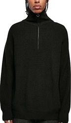 Urban Classics Oversized Knitted Troyer Sweatshirt, Zwart, XXL, zwart, XXL